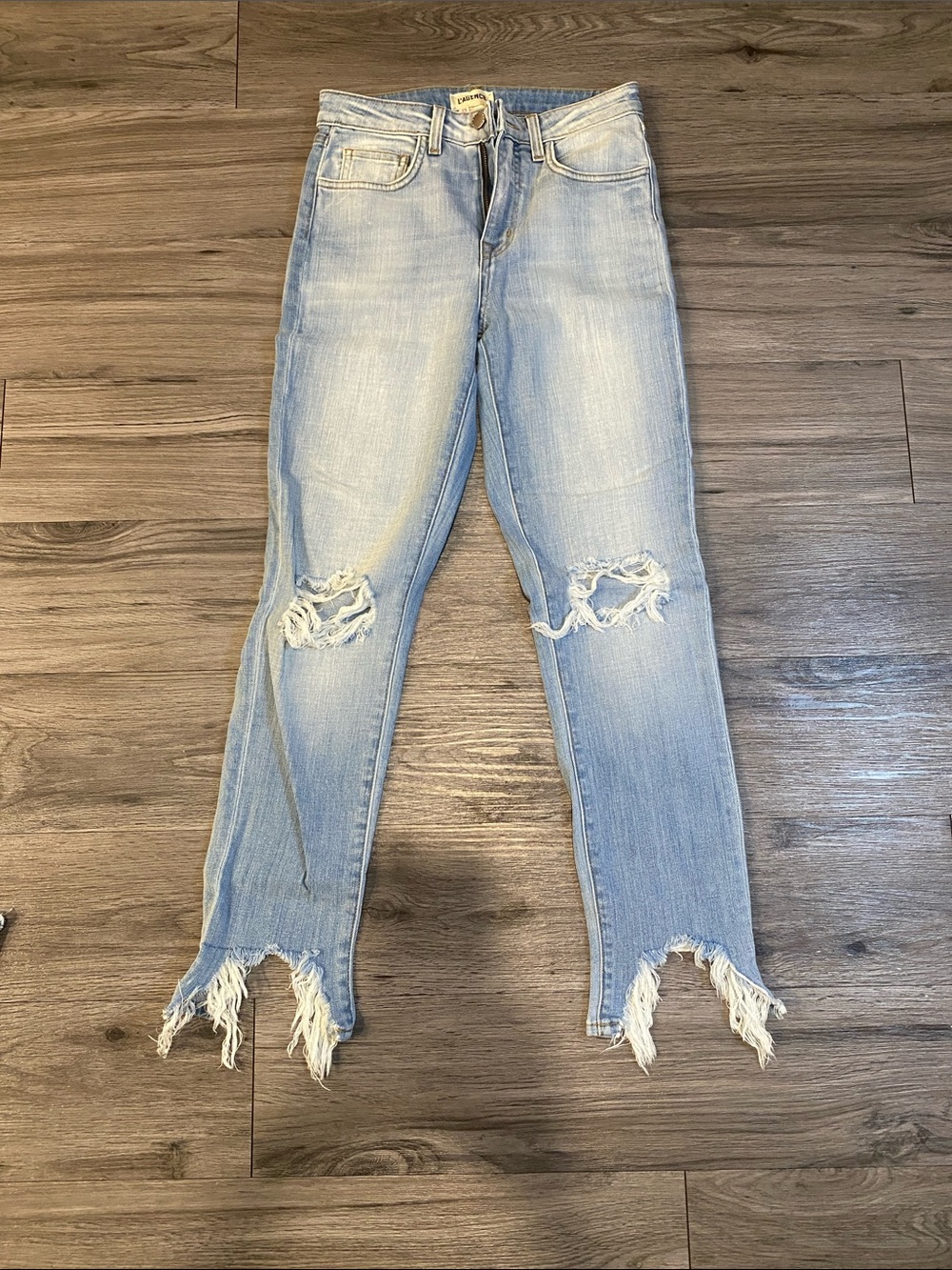L'AGENCE Light Blue Distressed Skinny Jeans